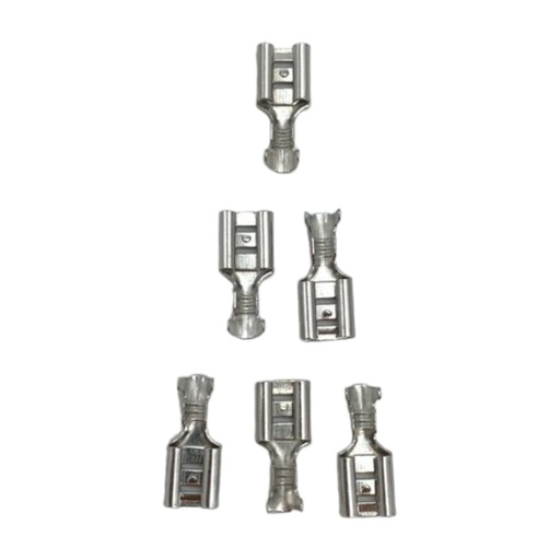 [J0500000008] TERMINAL HEMBRA 6,3 x 100und PLATEADO