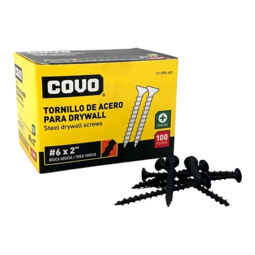[E0600000140] TORNILLO DRYWALL 6 X 2" X 100Pzs