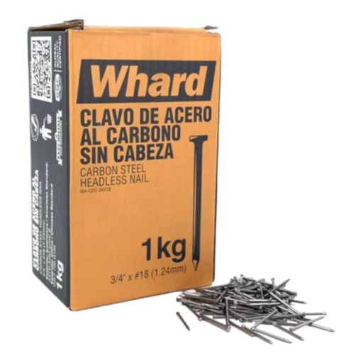 [E0600000148] CLAVO DULCE 3/4" X 18  (1.24mm) S/CABEZA X 1Kg IMP