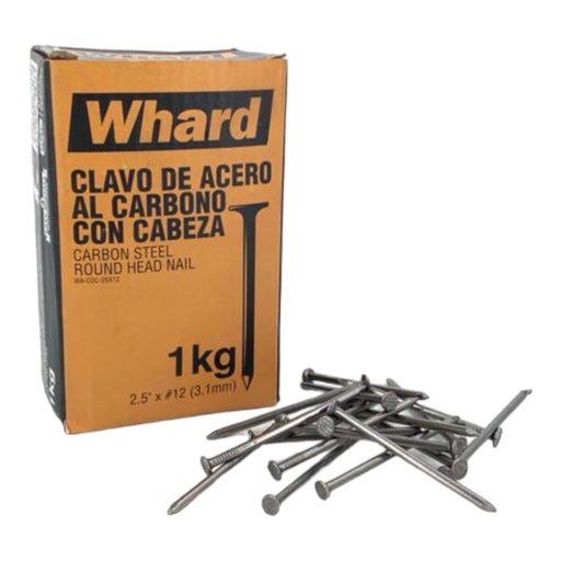[E0600000152] CLAVO DULCE 2-1/2" X 12 (60mm) C/CABEZA X 1Kg IMP