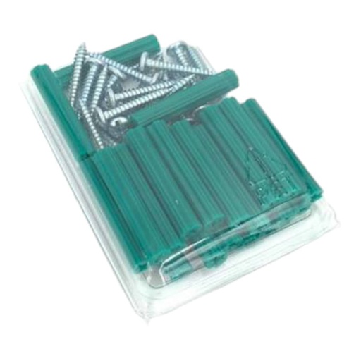 [E0600000155] RAMPLUG VERDE C/TORNILLOS 1/4" x 40Pzs