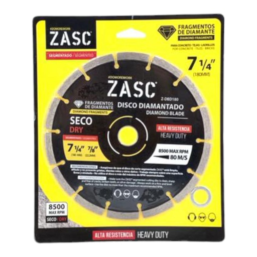 [F0100000471] DISCO DIAMANTE 7-1/4" SEGMENTADO SECO