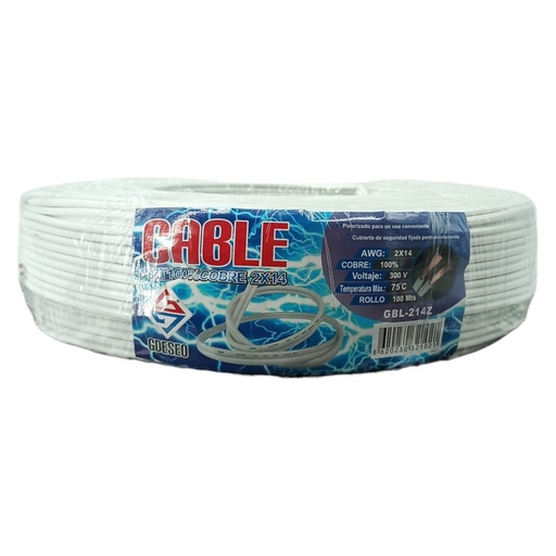 [J0500000263] CABLE SPT 2X14 100Mts 100% COBRE