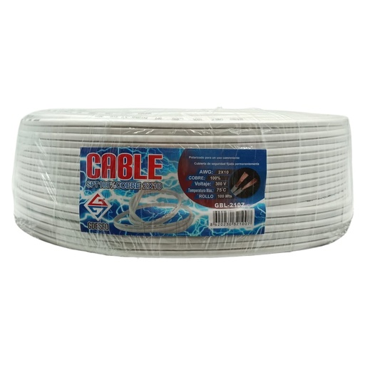 [J0500000264] CABLE SPT 2X10 100Mts 100% COBRE