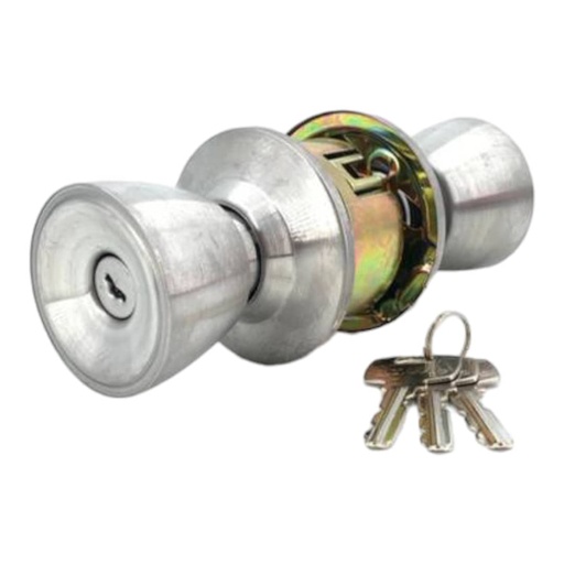 [E0500000058] CERRADURA PARA HABITACION BOTON PLATA POMO