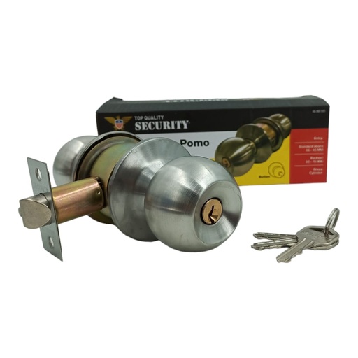 [E0500000064] CERRADURA PARA HABITACION BOTON PLATA POMO