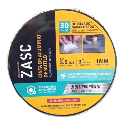 [L0100000148] CINTA DE BUTILO 3" x 5Mts