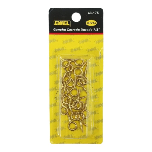 [F0100000505] JUEGO DE GANCHO CERRADO 7/8" 20Pzas