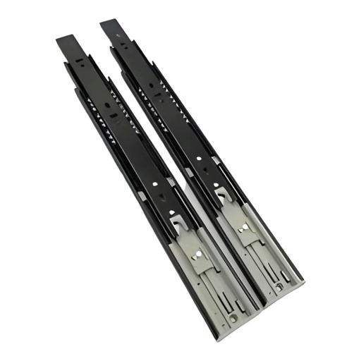 [E0700000026] CORREDERA TELESCOPICA C/FRENO Y PULSADOR NEGRA 16 (390mm) PAR