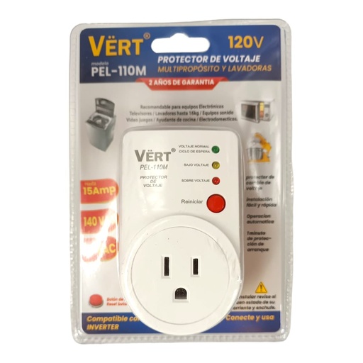 [J0400000097] PROTECTOR DE VOLTAJE MULTIPROPOSITO Y LAVADORAS 120V
