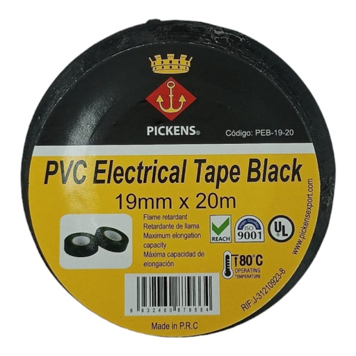 [L0100000159] TEIPE NEGRO 19mm x 20Mts
