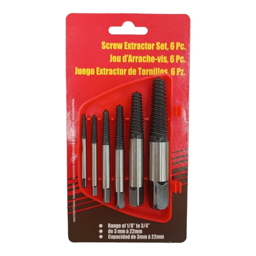 [F0100000525] JUEGO EXTRACTOR DE TORNILLOS 6Pzs