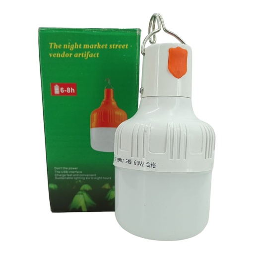 [J0400000100] BOMBILLO RECARGABLE 60W PEQUEÑO IMP