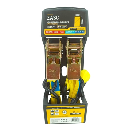 [F0300000344] CINTA DE AMARRE 2Pza 1" x 3M 350Kg