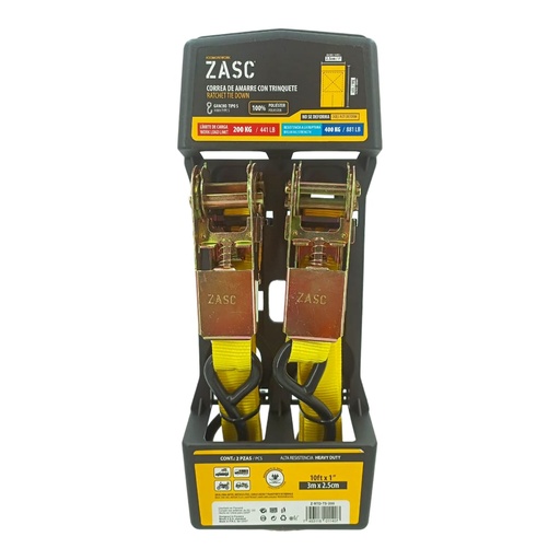 [F0300000345] CINTA DE AMARRE 2Pza 1" x 3M 200Kg