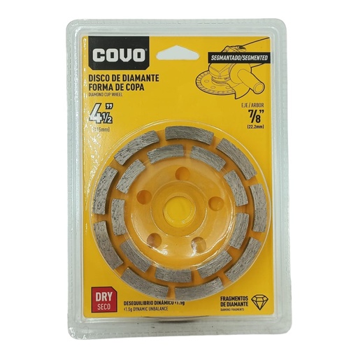 [F0100000535] DISCO DE COPA PARA PULIR DIAMANTADO 4-1/2" SEGMENTADO