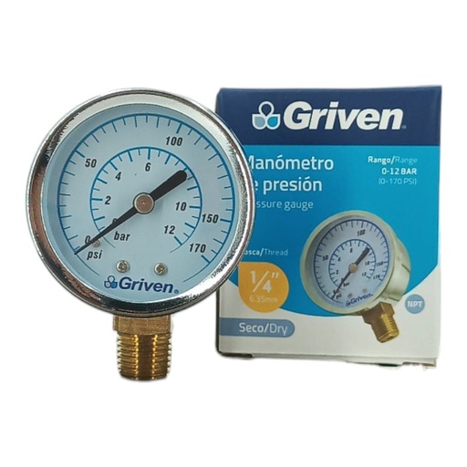 [F0300000367] MANOMETRO 1/4" 0-12 BAR CON GLICERINA
