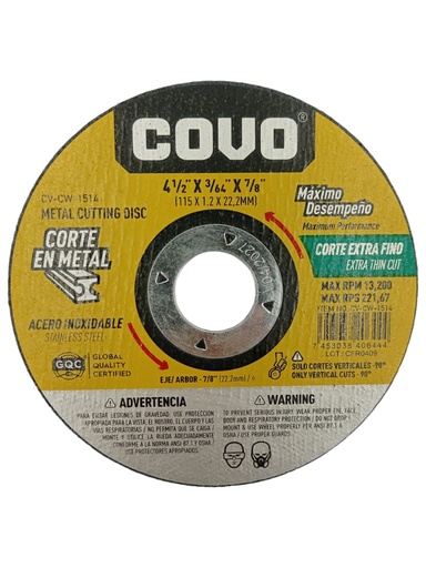 [F0100000545] DISCO DE CORTE ULTRAFINO 4-1/2" x 3 PLANO