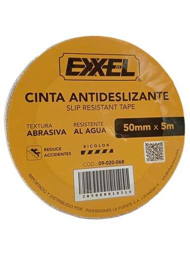 [F0300000430] CINTA ANTIRESBALANTE NEGRA C/AMARILLO 50mm x 5mts