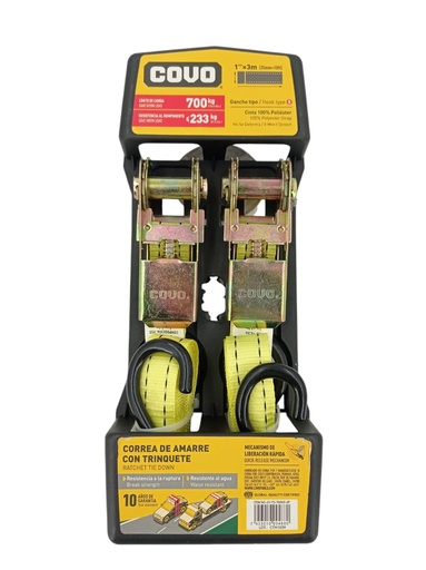 [F0300000436] CINTA DE AMARRE 2Pza 1" x 3M 700Kg