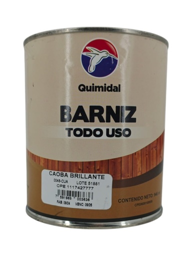 [L0500000051] BARNIZ BRILLANTE CAOBA - 946cc 1/4