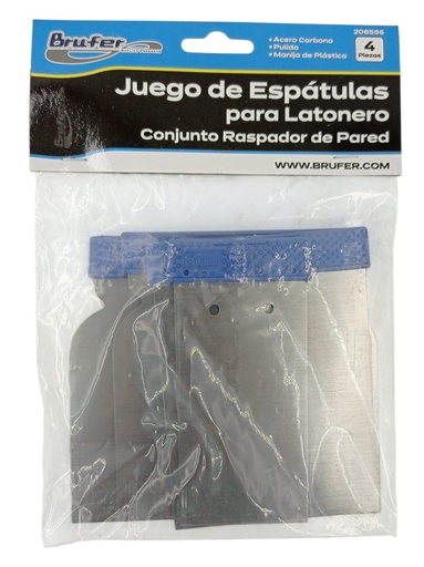 [F0300000478] JUEGO DE ESPATULAS FLEX METAL 4Pzas