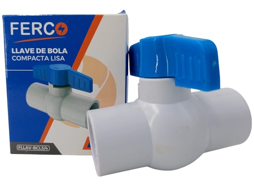 [A0300000643] LLAVE DE BOLA PVC 3/4" LISO