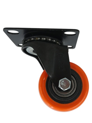 [E1100000020] RUEDA C/BASE GIRATORIA 2" NARANJA