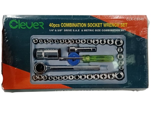 [F0300000521] JUEGO DADO 40 PZS 1/4 a 3/8" C/RACHET Y EXTENSION