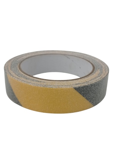 [F0300000566] CINTA ANTIRESBALANTE NEGRA C/AMARILLO 2.5mm x 5mts