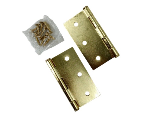 [E0800000124] BISAGRA PARA MADERA 3" x 3" DORADA PAR