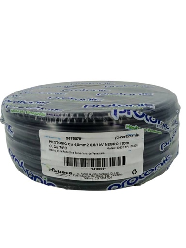 [J0500000341] CABLE THW 10 x 100Mts NEGRO (NACIONAL 100% COBRE)