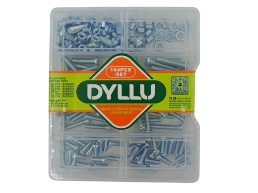 [E0600000352] SET DE TORNILLOS PAN HEAD C/TUERCA (164Pzs)