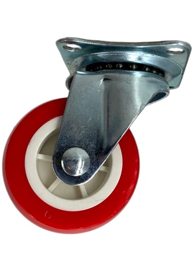 [E1100000036] RUEDA GIRATORIA 2" C/BASE ROJA