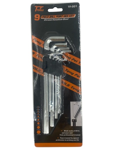 [F0300000670] JUEGO DE LLAVES ALLEN LARGAS 9Pzs (1.5-10mm)