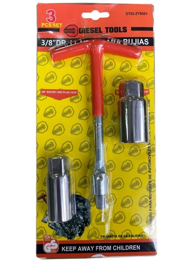 [F0300000677] LLAVE SACA BUJIA C/MANDO 3/8