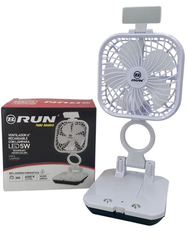 [B0400000039] VENTILADOR RECARGABLE CON LAMPARA 6"