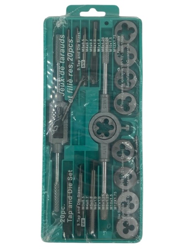[F0100000684] JUEGO DE TARRAJAS METALICO 20PZS REFORZADO