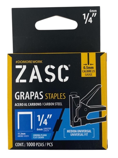 [F0100000703] GRAPA PLANA 1/4" X 1000Pzs