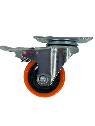[E1100000040] RUEDA PVC 5" C/FRENO NARANJA