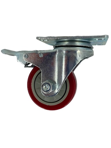 [E1100000043] RUEDA PVC 4" C/FRENO ROJA